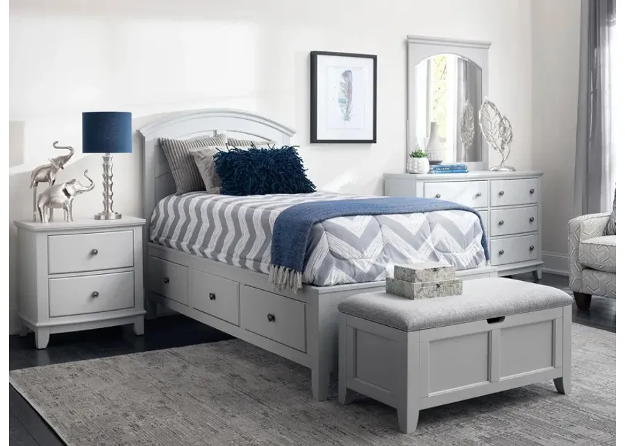 るーむ　room Kylie Youth 4-pc. Platform Bedroom Set w/ 1-Side Storage Bed