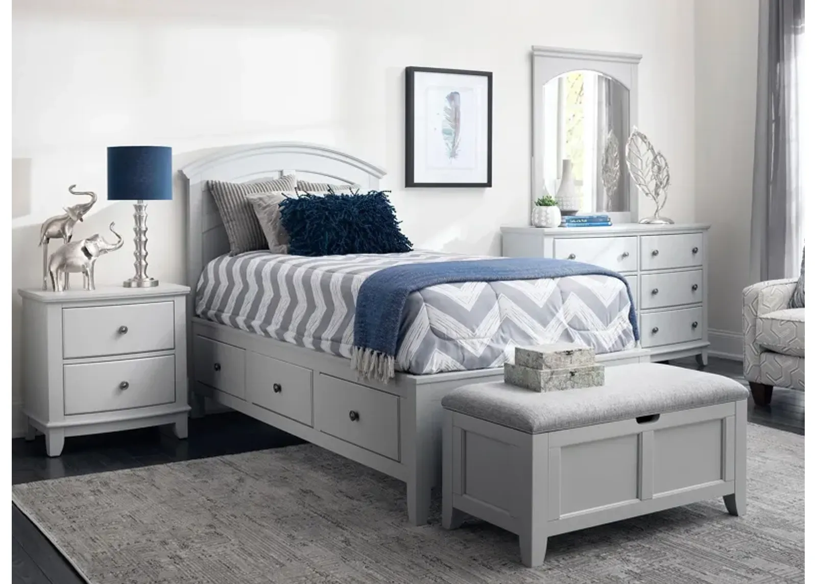 Kylie Youth 4-pc. Platform Bedroom Set w/ 1-Side Storage Bed