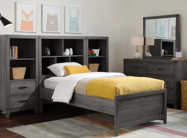 Piper 4-pc. Bedroom Set w/ 2 Bookshelf Nightstands