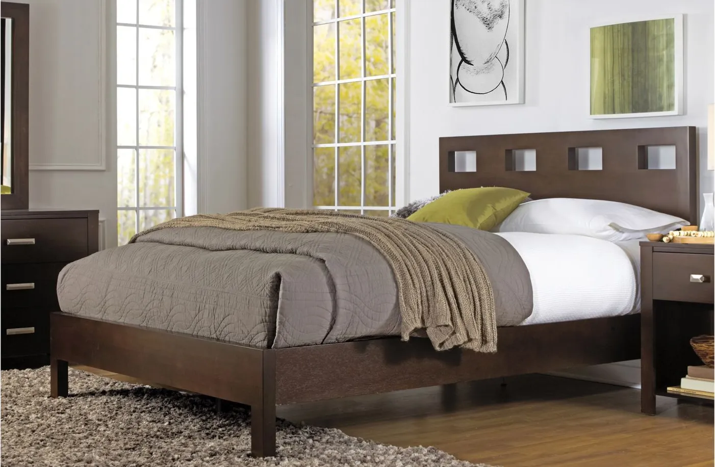 Riva Platform Bed in Chocolate Brown by Bellanest