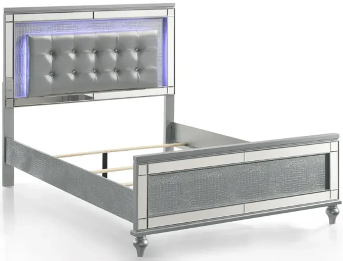 Valentino Upholstered Panel Bed w/ LED Lighting