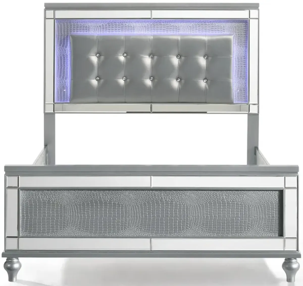 Valentino Upholstered Panel Bed w/ LED Lighting