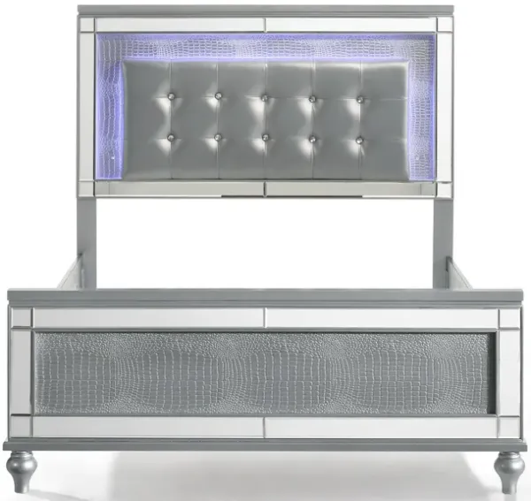 Valentino Upholstered Panel Bed w/ LED Lighting