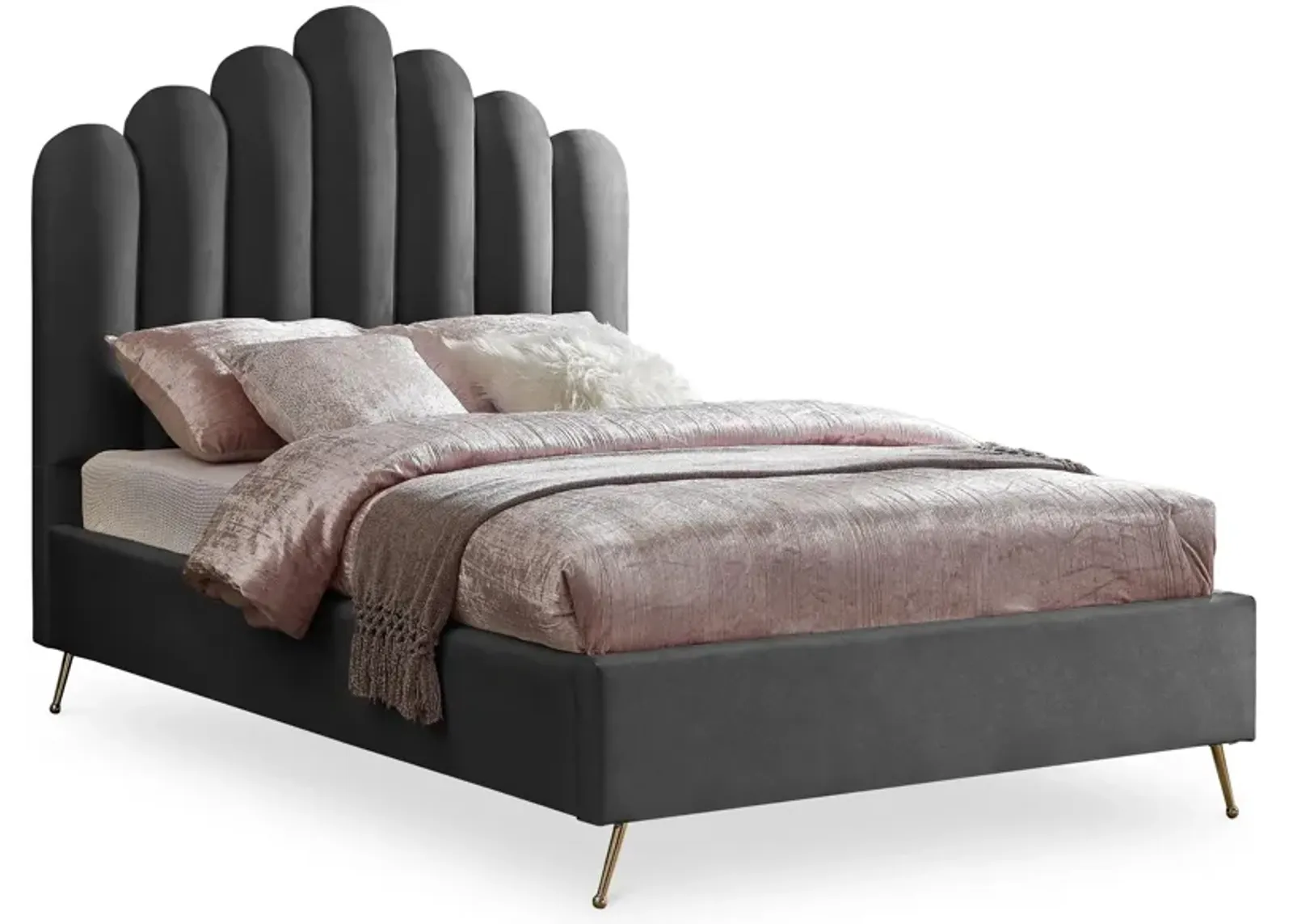 Lily Bed in Gray by Meridian Furniture