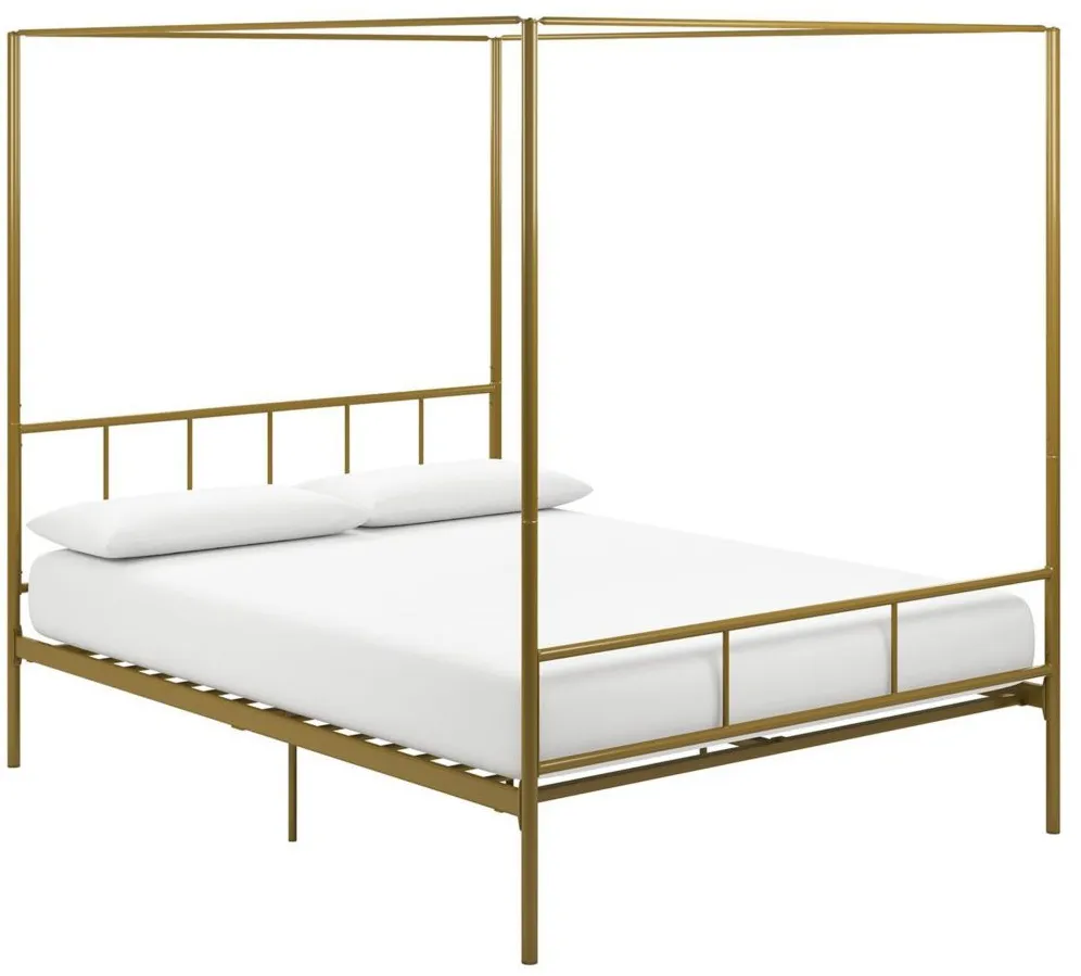 Marion Canopy Bed Full in Gold by DOREL HOME FURNISHINGS