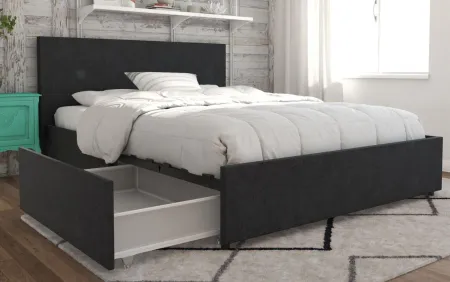 Kelly Upholstered Bed Full in Dark Gray Linen by DOREL HOME FURNISHINGS