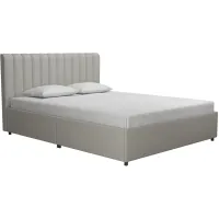 Brittany Upholstered Bed Full in Gray by DOREL HOME FURNISHINGS