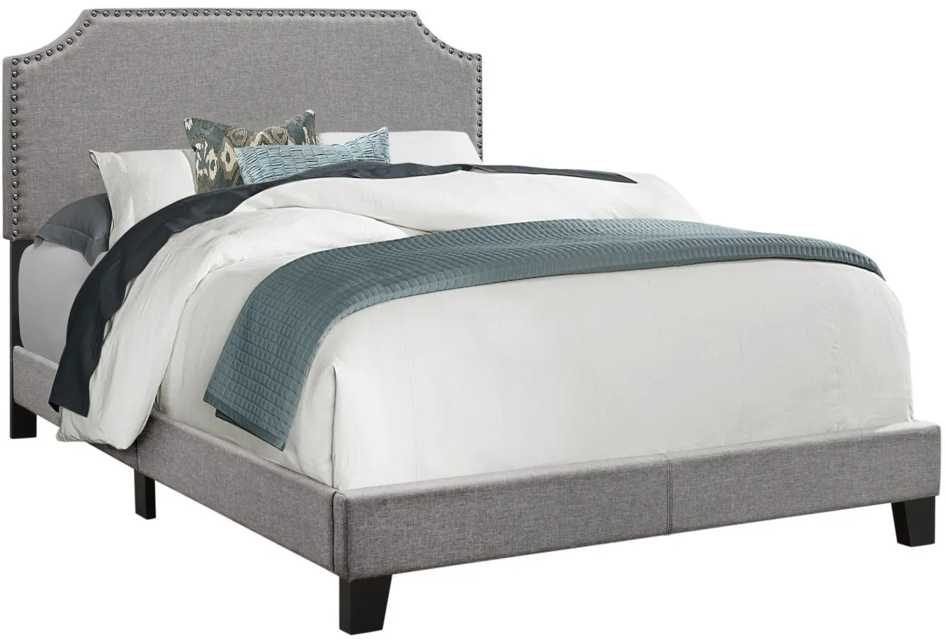 Monarch Specialties Full Bed in Grey by Monarch Specialties