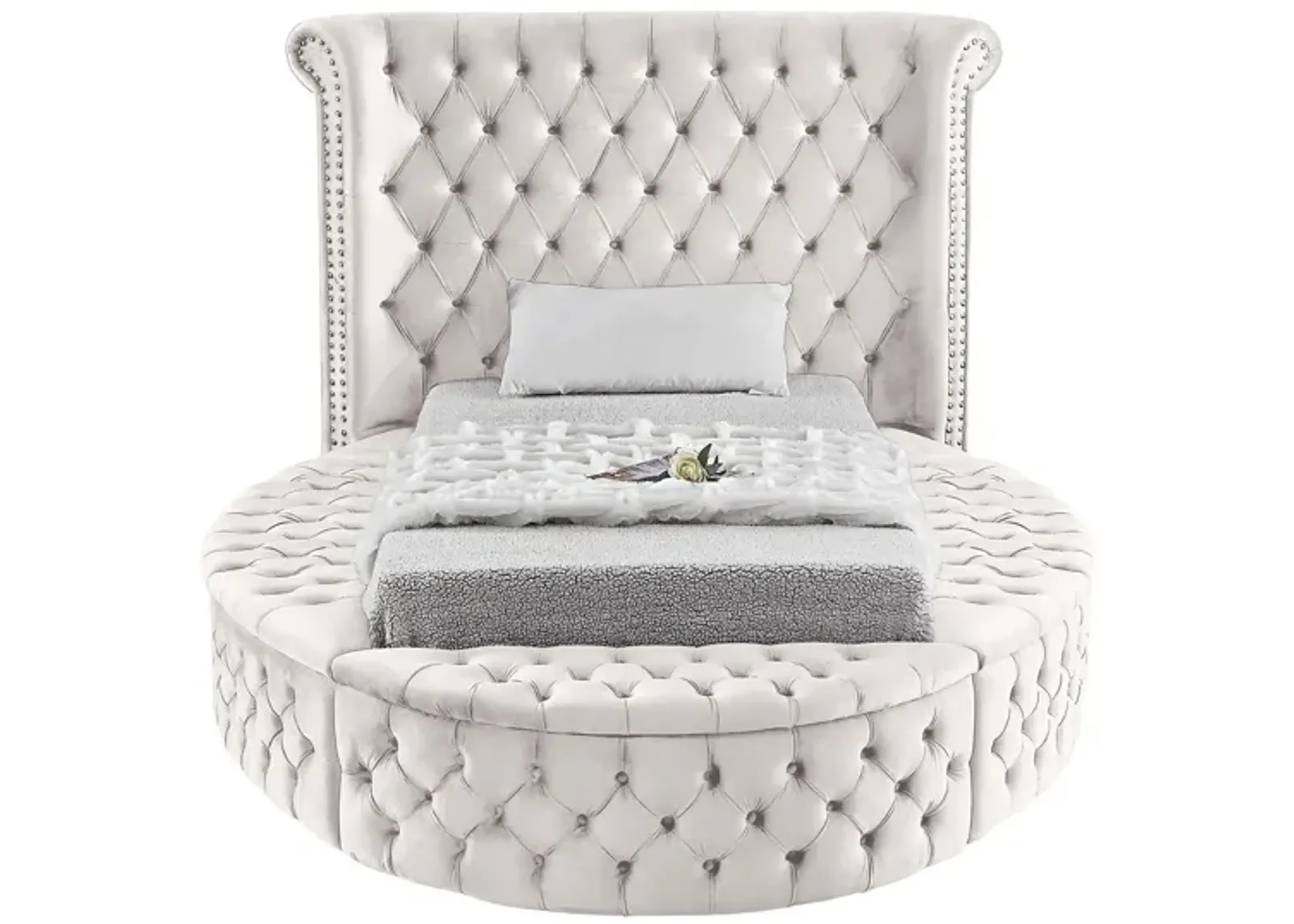 Luxus Twin Bed in Cream by Meridian Furniture