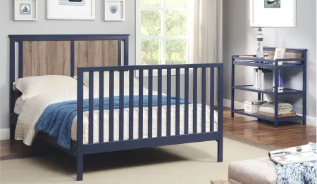 Connelly Full Bed in Midnight Blue/Vintage Walnut by Heritage Baby