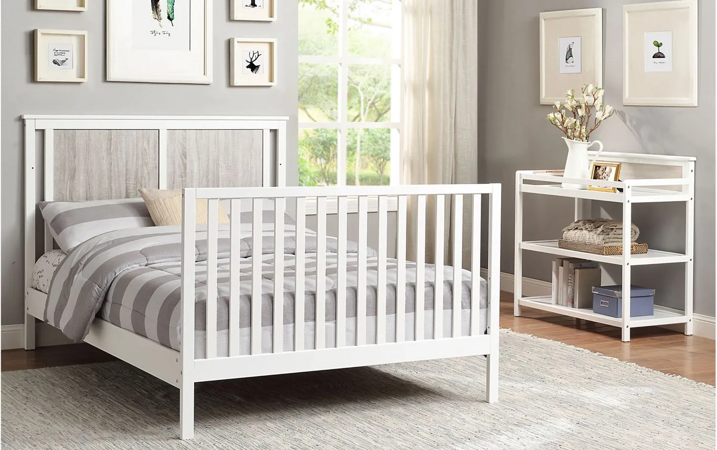 Connelly Full Bed in White/Rockport Gray by Heritage Baby