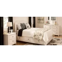 Kylie Youth 4-pc. Platform Bedroom Set w/ 1-Side Storage Bed in Cream by Bellanest