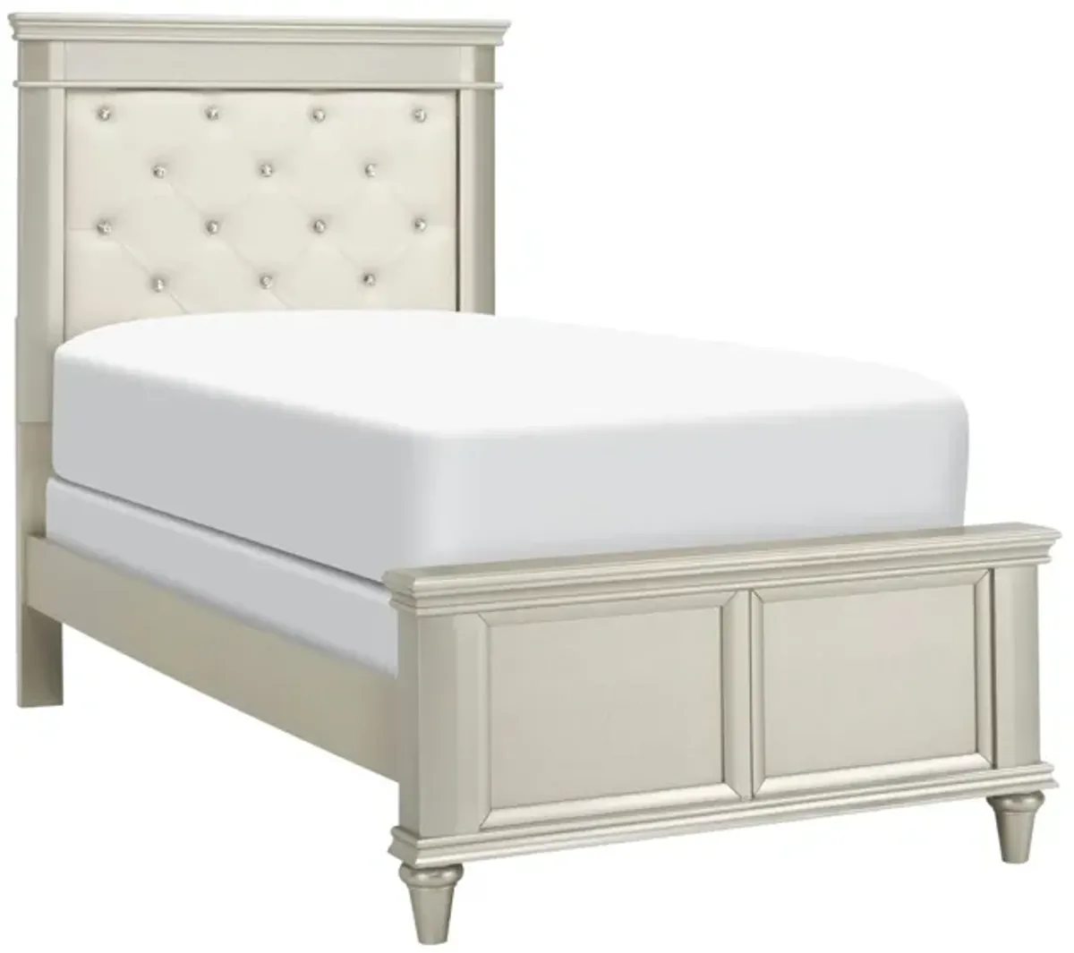 Tiffany Upholstered Bed in Silver by Homelegance