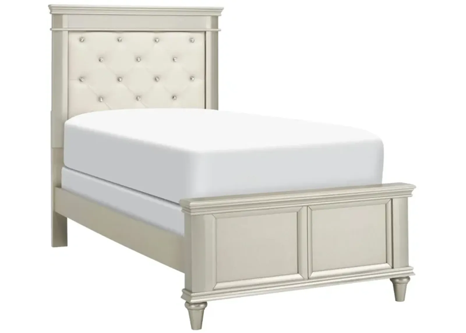 Tiffany Upholstered Bed in Silver by Homelegance