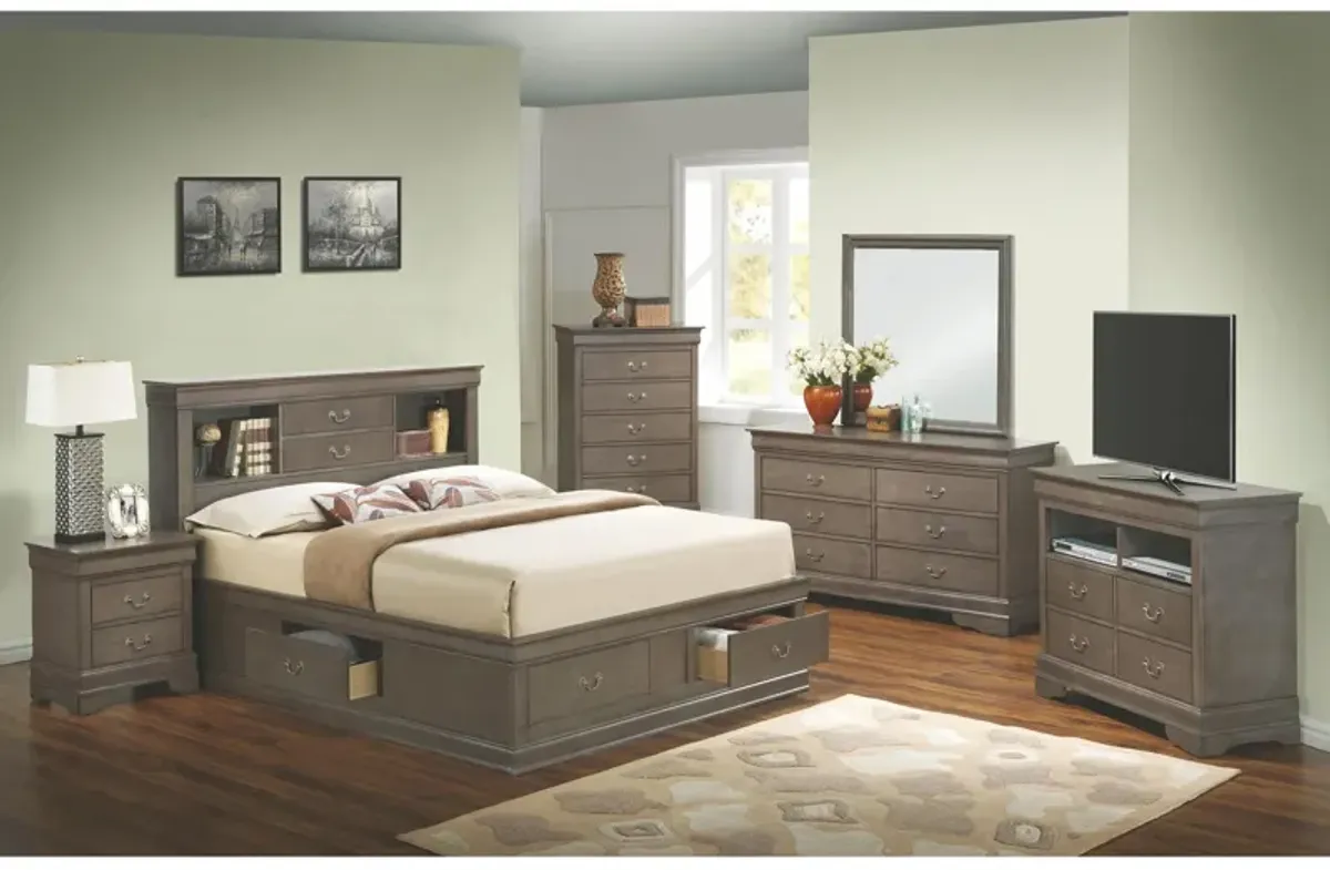 Rossie 4-pc. Storage Bedroom Set in Gray by Glory Furniture