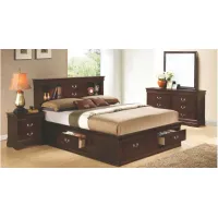 Rossie 4-pc. Storage Bedroom Set in Cappuccino by Glory Furniture