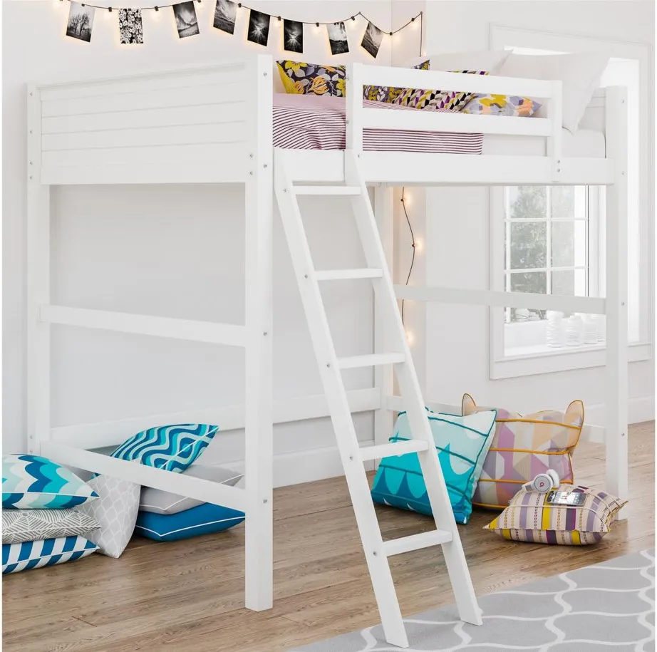 Atwater Living Carlson Wooden Full Loft Bed for Kids in White by DOREL HOME FURNISHINGS