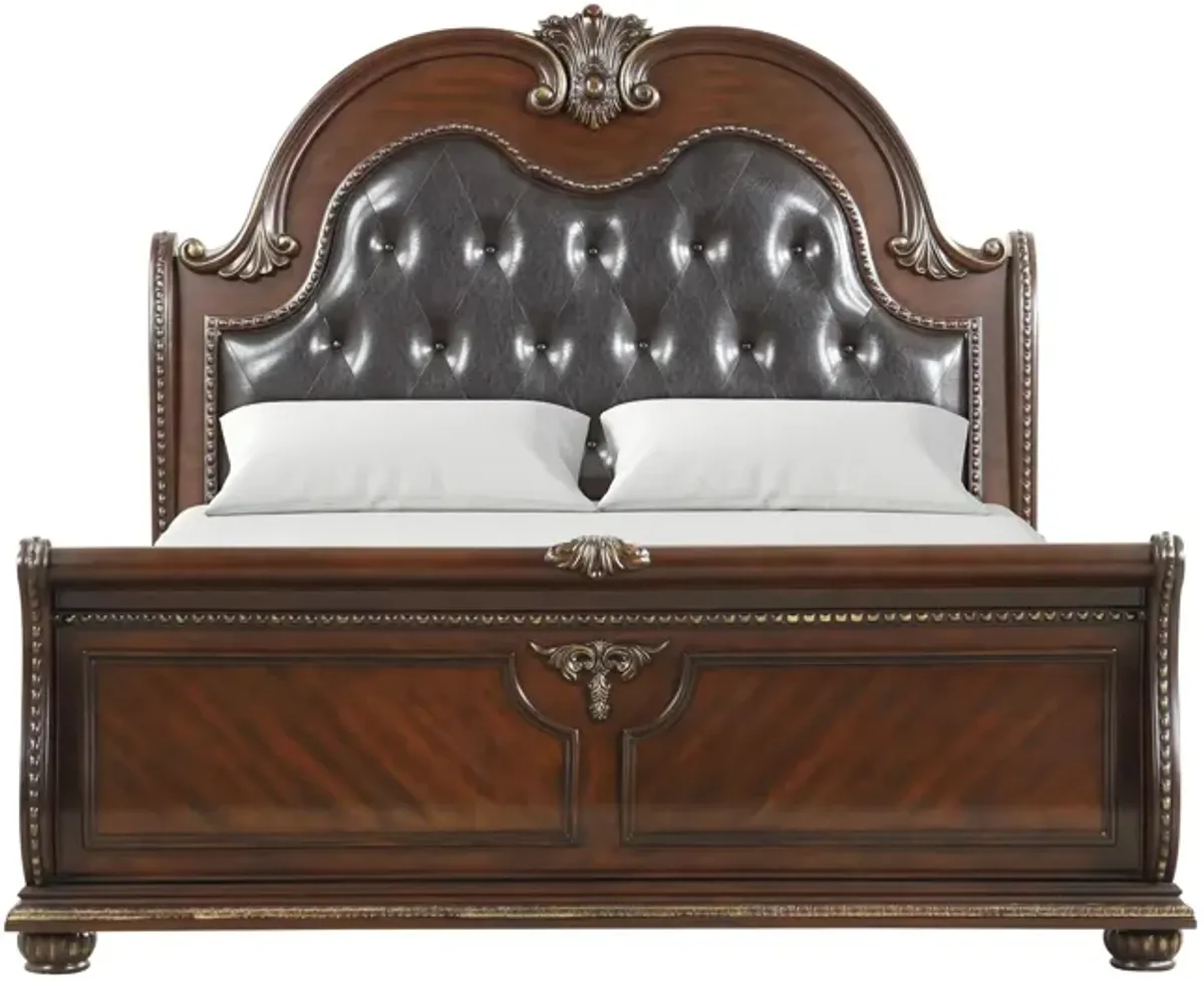 Lucca Bed in Dark Cherry by Glory Furniture