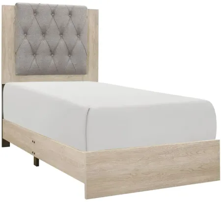 Karren 4-pc. Upholstered Panel Bedroom Set in Natural by Homelegance