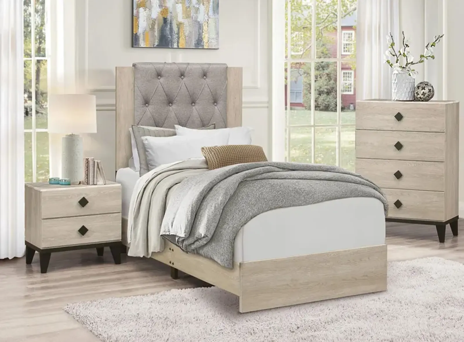 Karren 3-pc. Upholstered Panel Bedroom Set