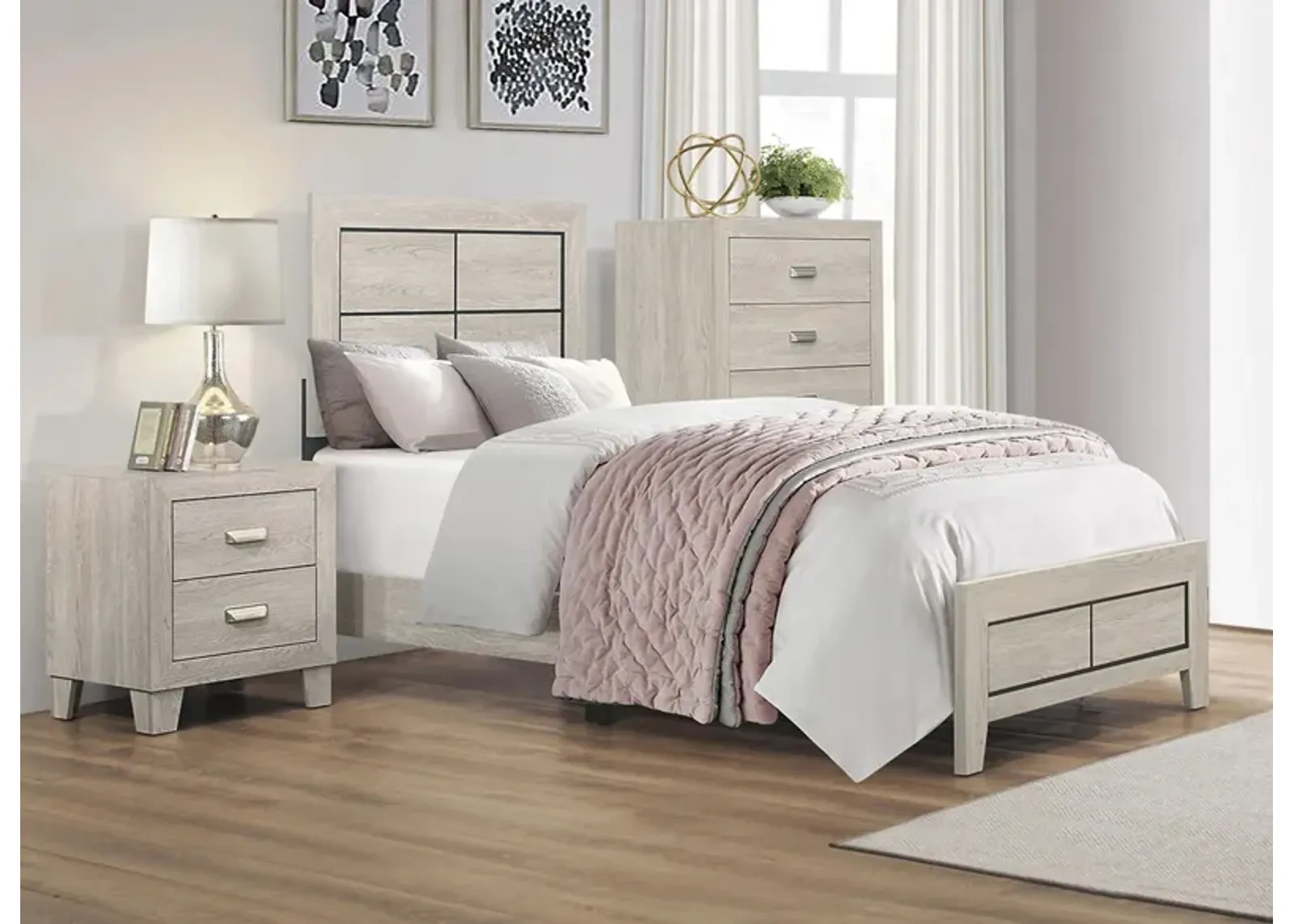 Loudon 3-pc. Bedroom Set in Light Brown by Homelegance