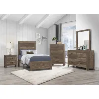 Bijou 4-pc. Panel Bedroom Set in Rustic Brown by Homelegance