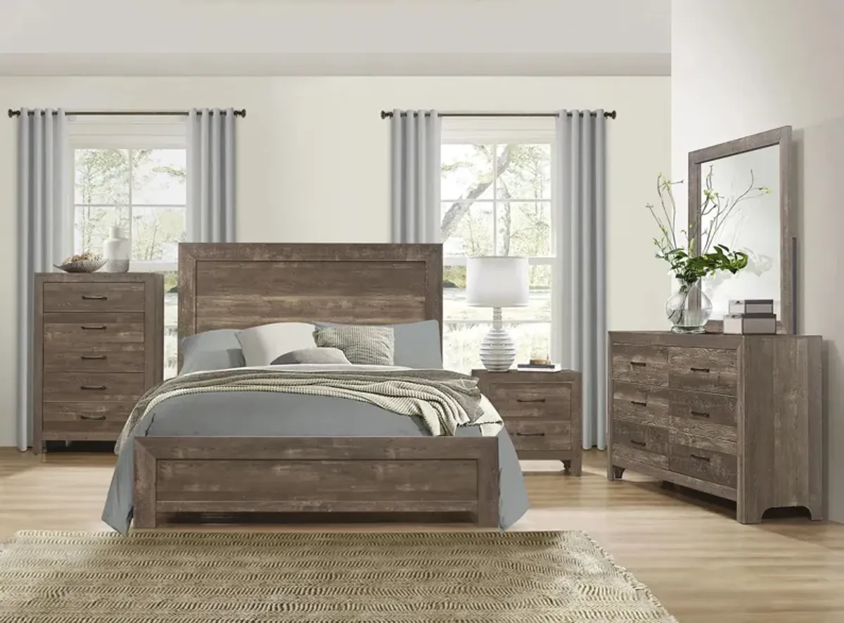 Bijou 5-pc Panel Bedroom Set in Rustic Brown by Homelegance