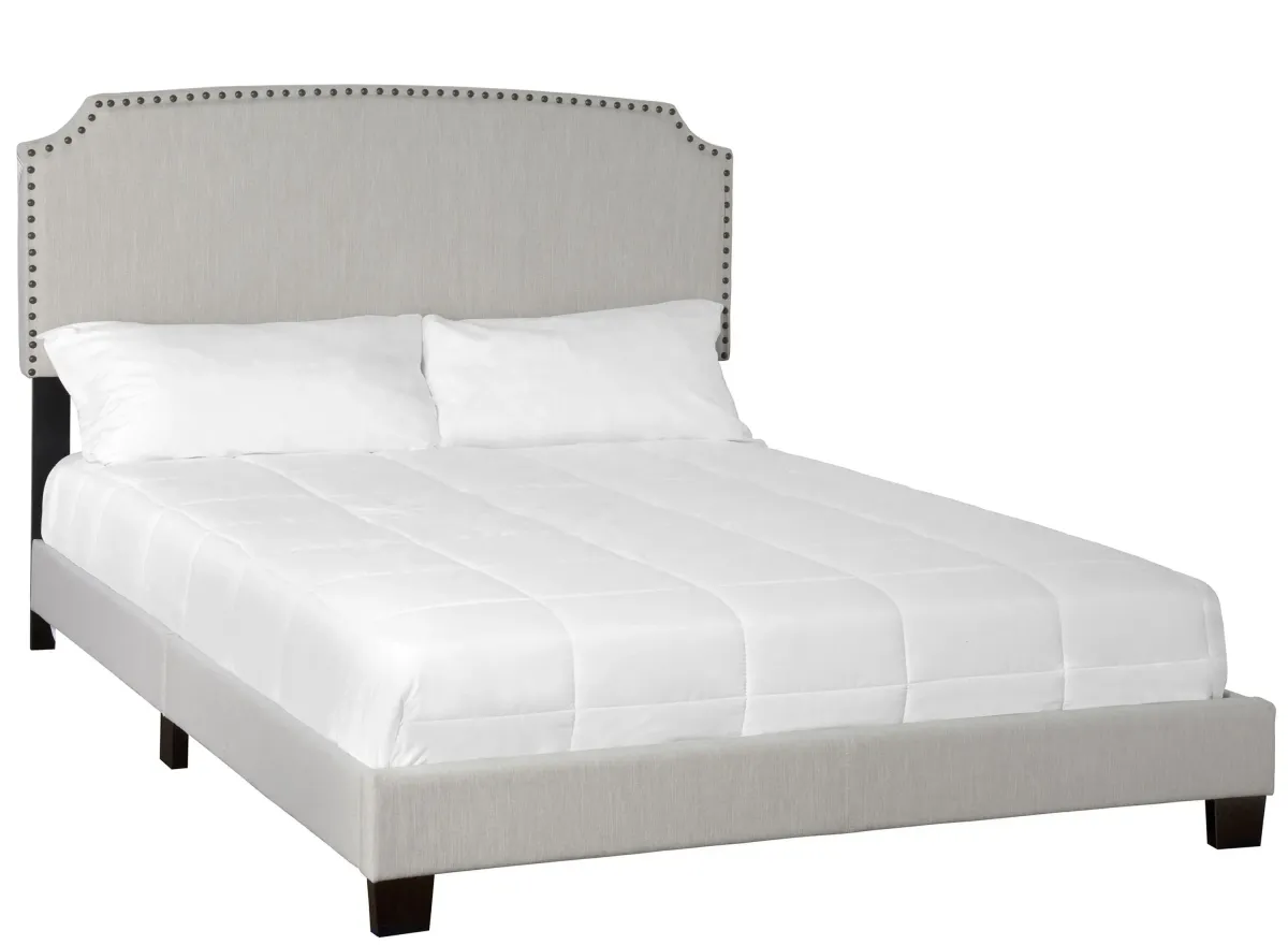 Amy Upholstered Bed in Off White by Bernards Furniture Group