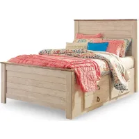 Willowton Full Panel Bed with 2 Storage in Whitewash by Ashley Furniture