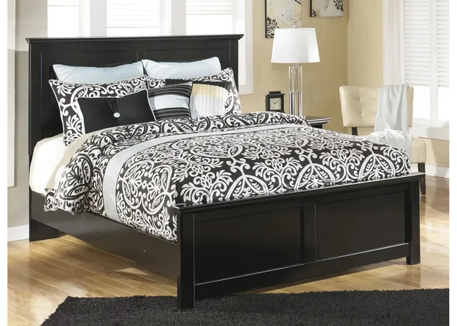 Adele Panel Bed in Black by Ashley Furniture