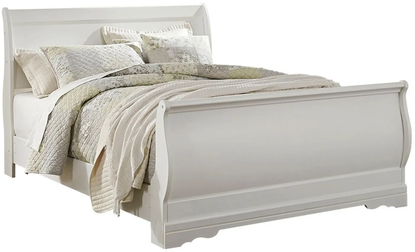 Anarasia Queen Sleigh Bed in White by Ashley Furniture