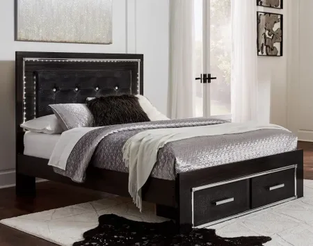 Kaydell Queen Panel Bed with Storage in Black by Ashley Furniture