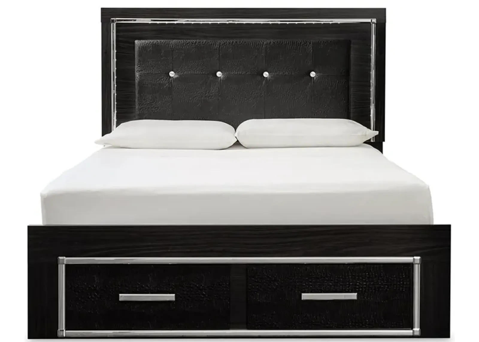 Kaydell Queen Panel Bed with Storage in Black by Ashley Furniture