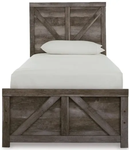 Wynnlow Twin Crossbuck Panel Bed in Gray by Ashley Furniture