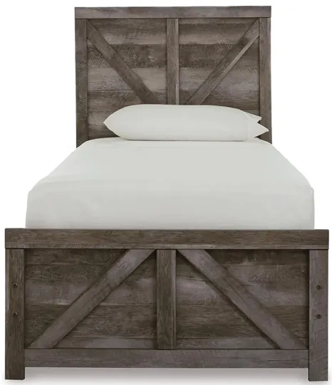 Wynnlow Twin Crossbuck Panel Bed in Gray by Ashley Furniture