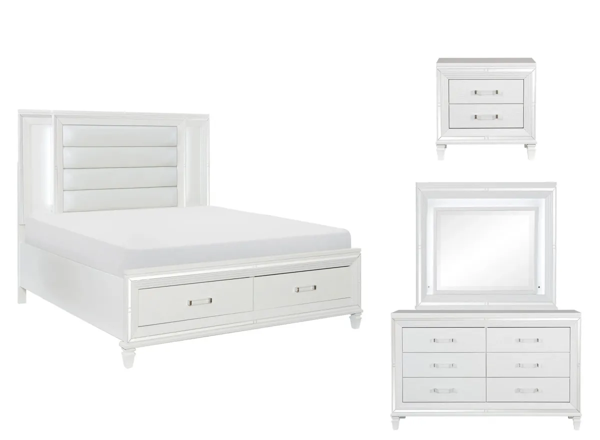 Selena 4-Pc. Platform Bedroom Set w/Storage in White by Bellanest