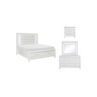 Selena 4-Pc. Platform Bedroom Set w/Storage in White by Bellanest