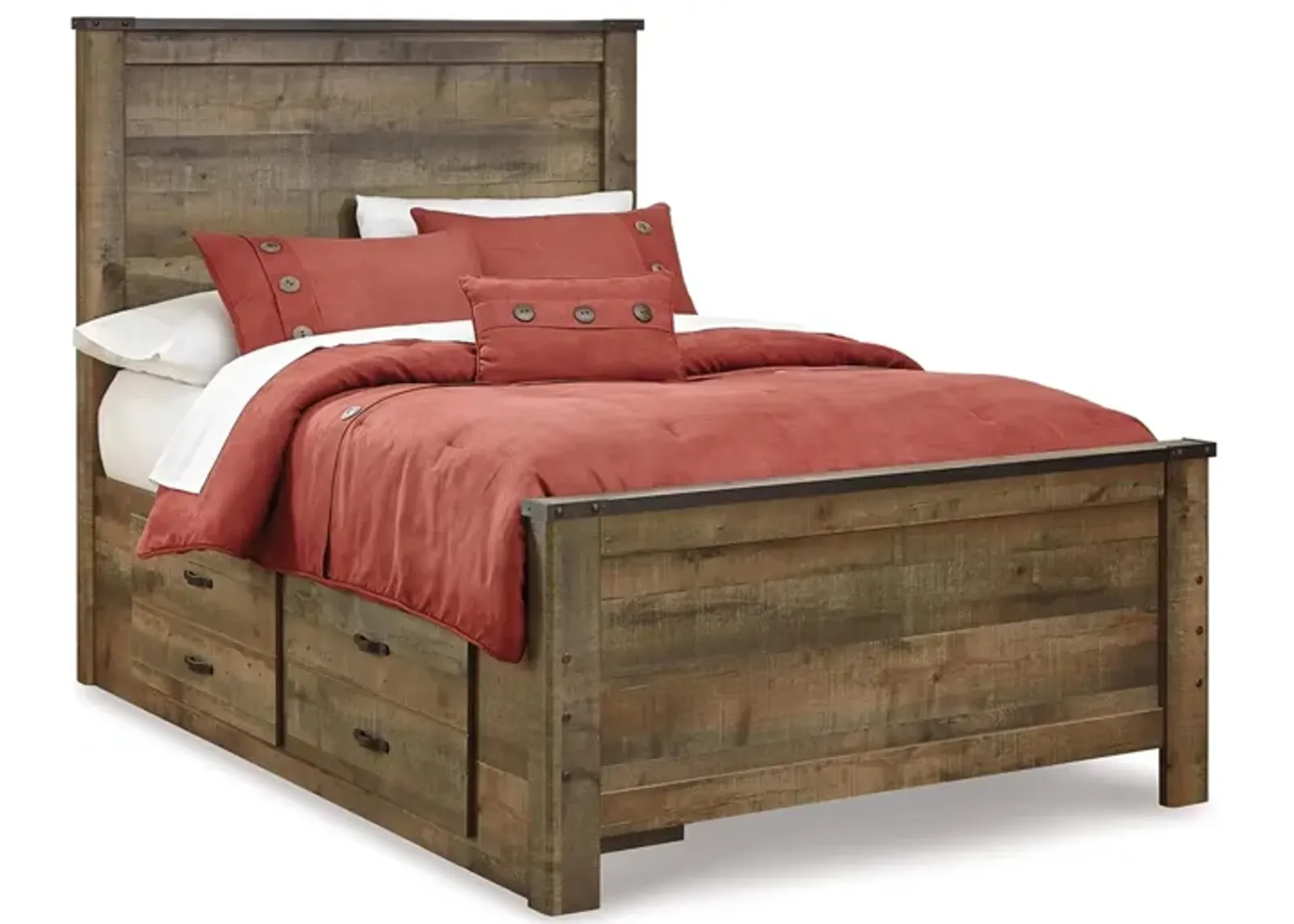 Trinell Full Panel Bed with 2 Storage Drawers