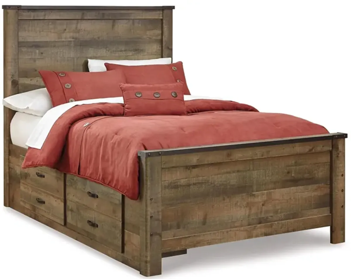 Trinell Full Panel Bed with 2 Storage Drawers