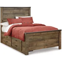 Trinell Full Panel Bed with 2 Storage Drawers in Brown by Ashley Furniture