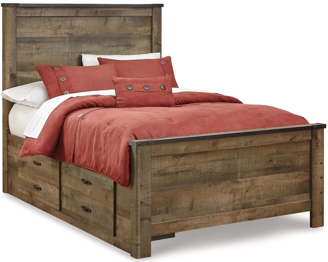 Trinell Full Panel Bed with 2 Storage Drawers in Brown by Ashley Furniture