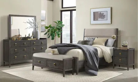 Portia Queen Bed in Brushed Brindle by Intercon