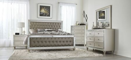 Lovell Queen Upholstery Bed in champagne by Homelegance