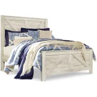 Bellaby Queen Crossbuck Panel Bed in Whitewash by Ashley Furniture