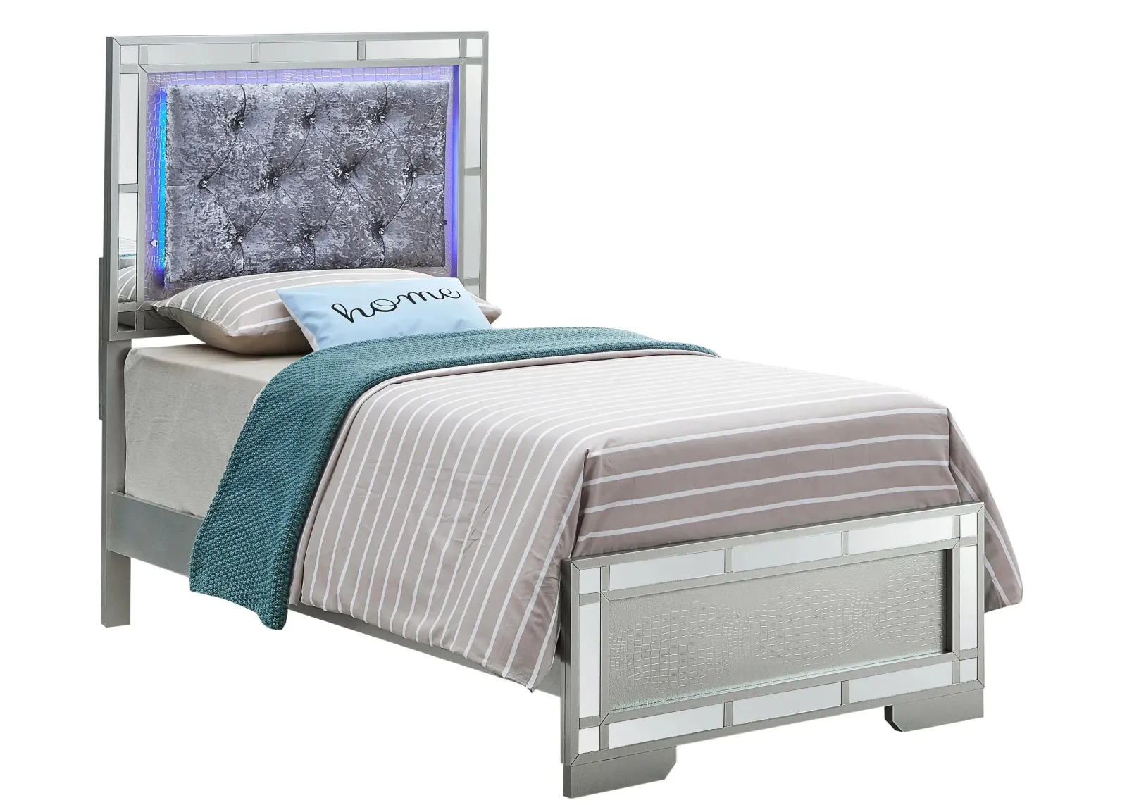 Madison Twin Bed in Silver Champagne by Glory Furniture