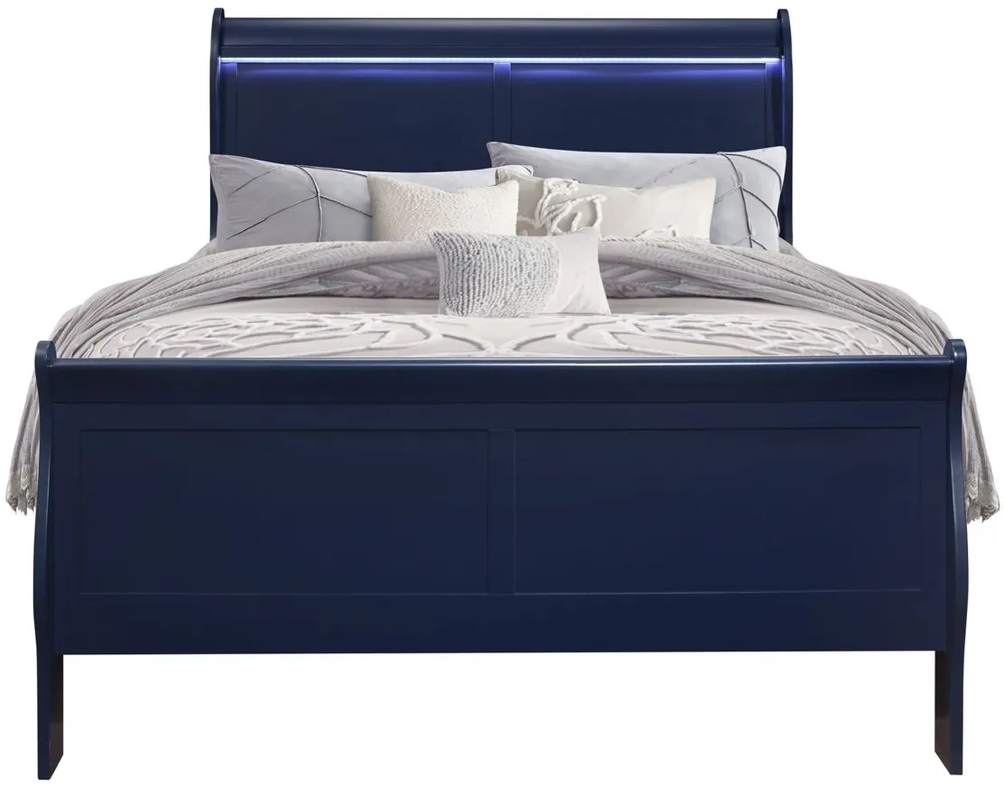 Charlie Bed in Blue by Global Furniture Furniture USA