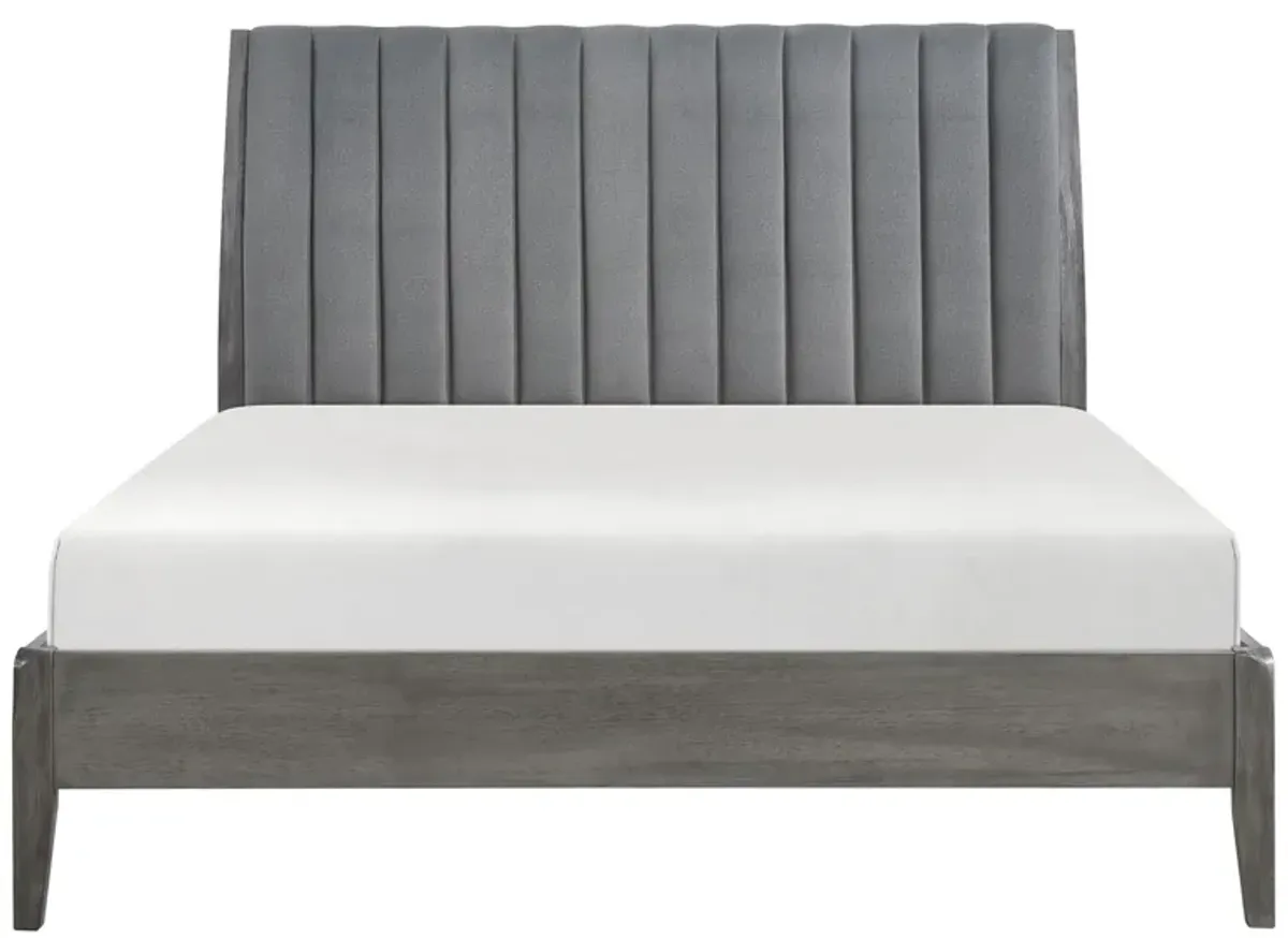 Tasha Queen Platform Bed in Wire Brushed Gray by Homelegance