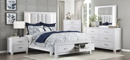 Garretson Platform Bed with Storage in White by Homelegance
