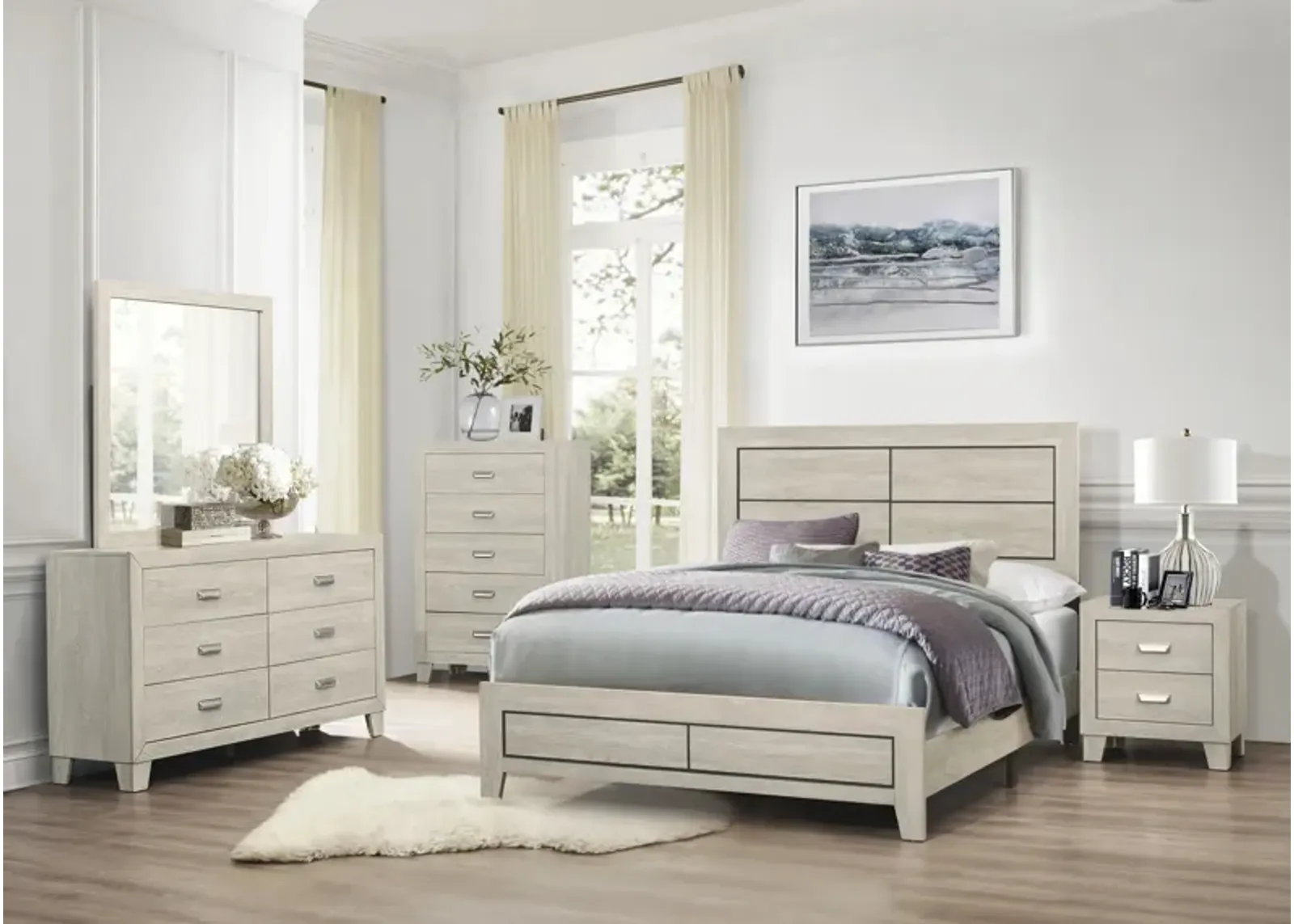 Loudon 5-pc. Bedroom Set in Light Brown by Homelegance