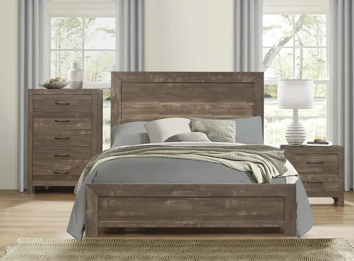 Bijou 3-pc Panel Bedroom Set in Rustic Brown by Homelegance